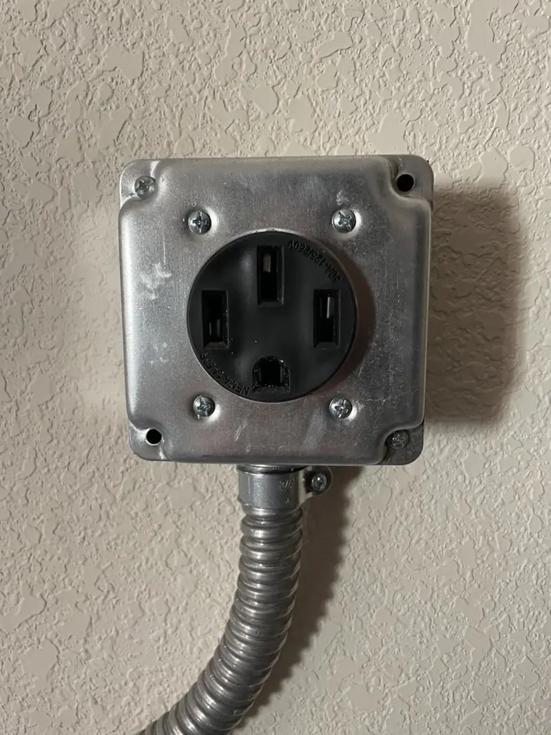 NEMA 14-50 outlet installed for Smart Home Electrical in Denton